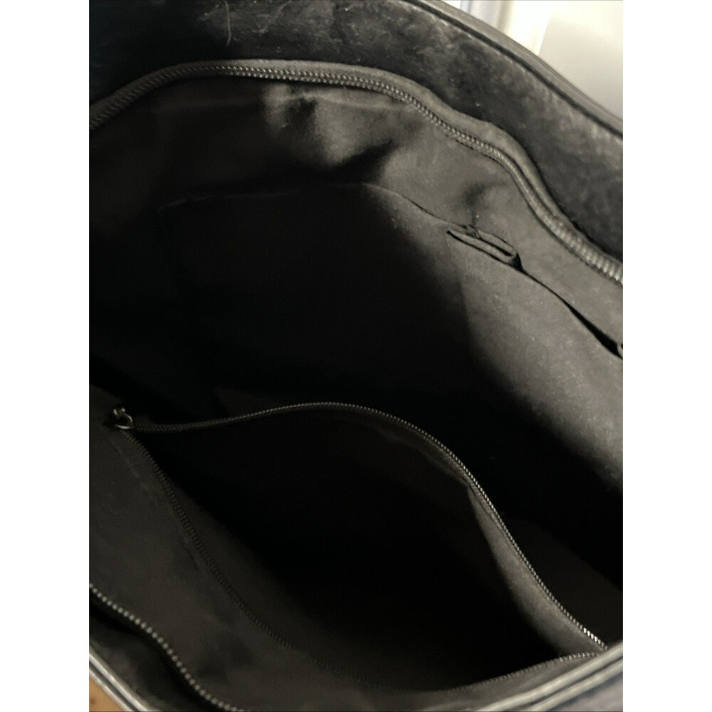 Sam & Hadley Black Leather Zippered Purse Shoulder Bag - Picture 3 of 11